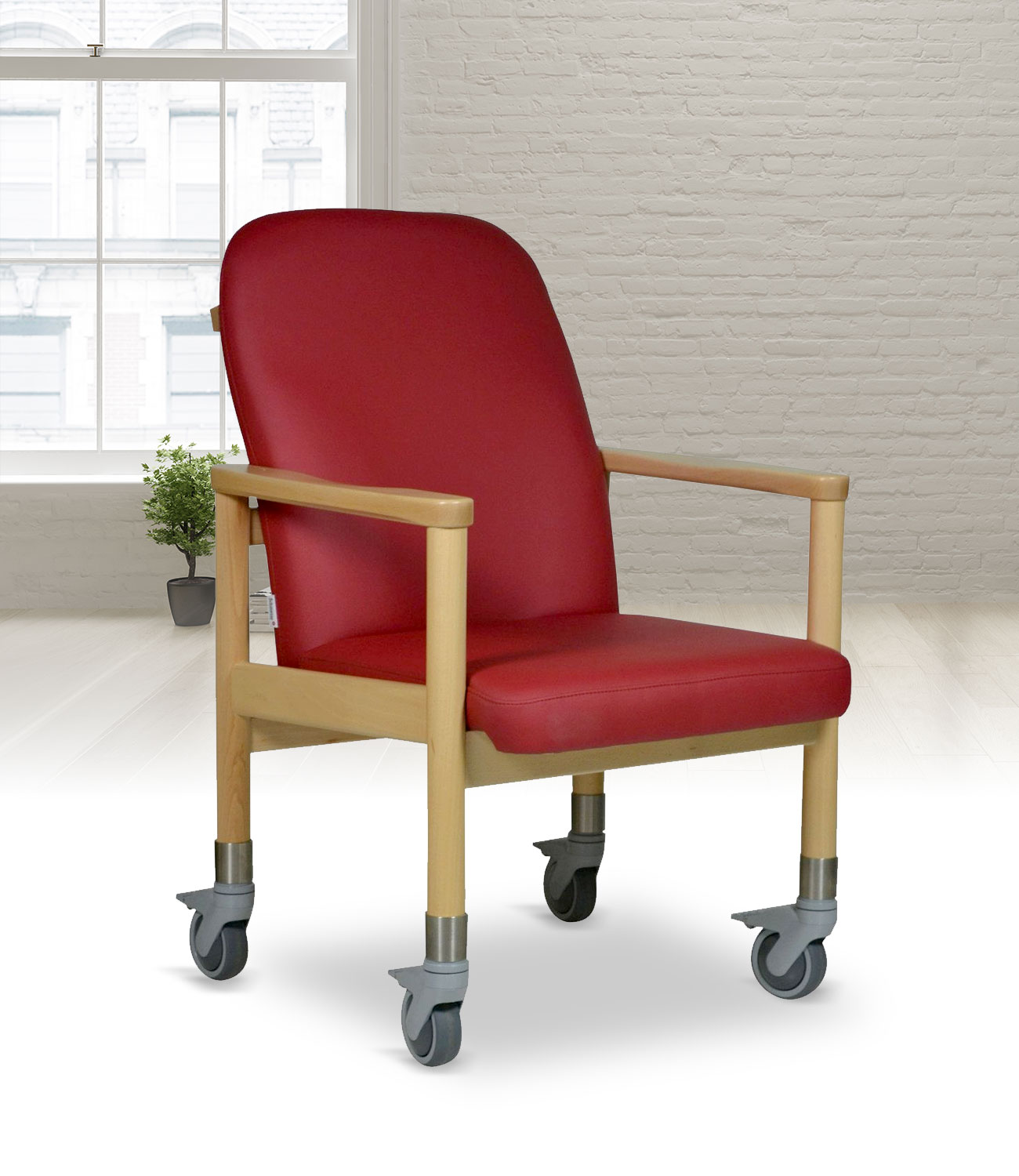 stuhl-mit-rollen-luebeck-mit-hintergrund Chaise à roulettes médicale LÜBECK avec ou sans poignée de poussée