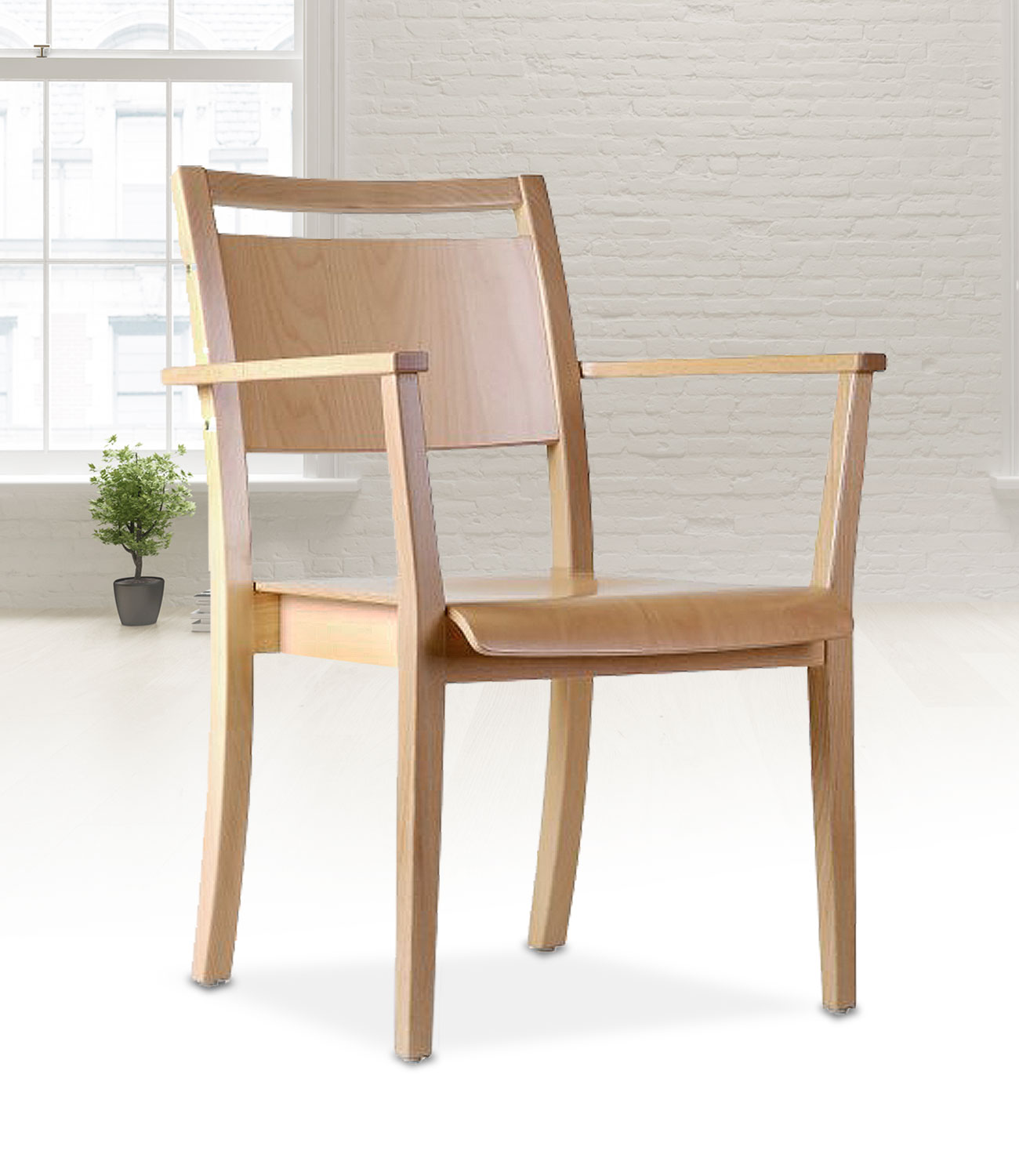 Chaise en bois sans rembourrage pour seniors LOURES Chaise en bois sans rembourrage pour seniors LOURES