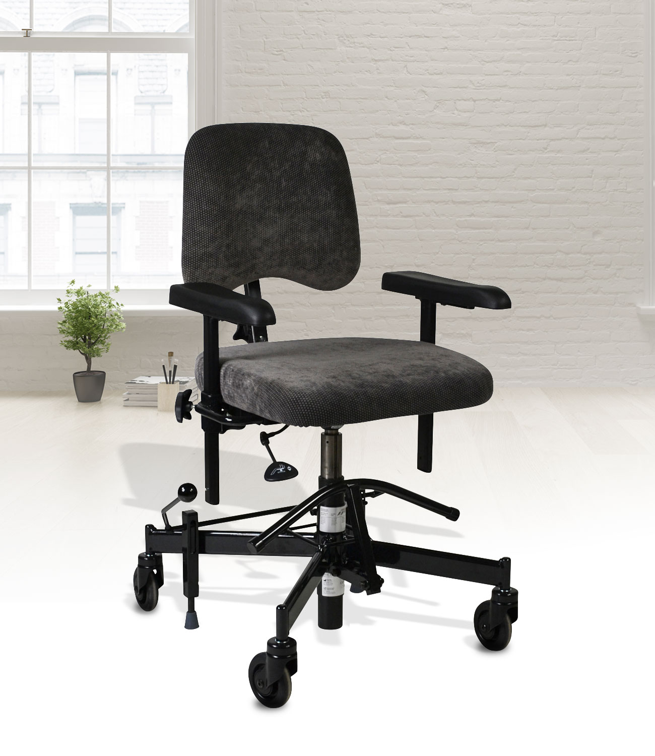 Chaise à roulettes médicale BASIC MANUELLE réglable en hauteur Chaise à roulettes médicale BASIC MANUELLE réglable en hauteur