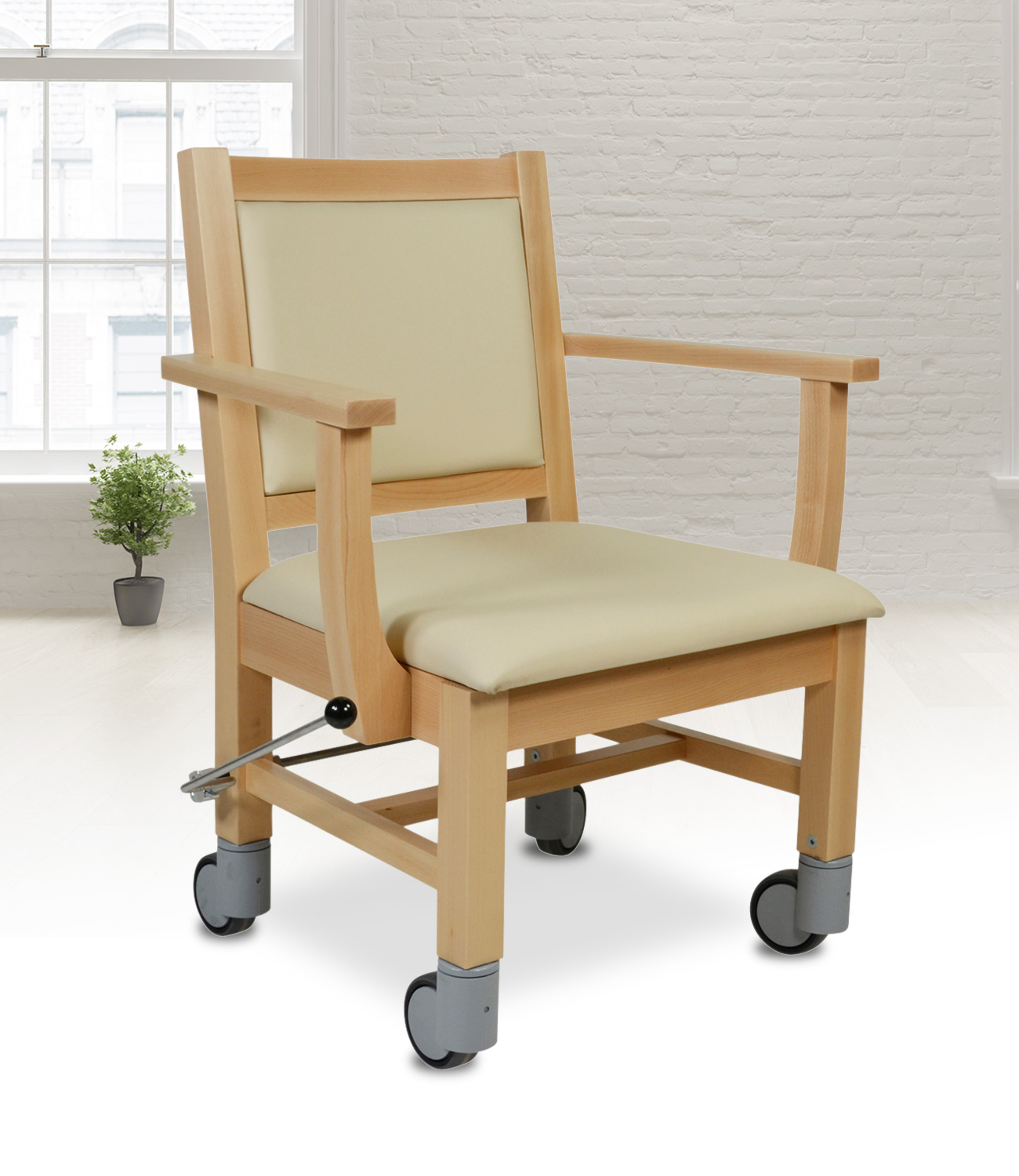 Chaise bariatrique à roulettes MAX XXL EXPRESS avec frein central